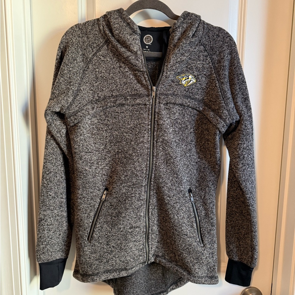 NHL Nashville Predators Gray Hooded Women’s Zip Up Jacket